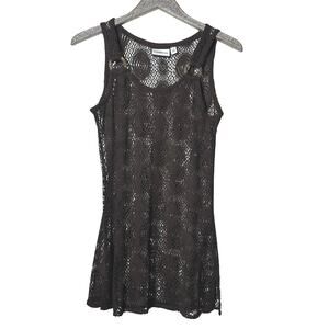 Croft & Barrow Brown Crochet Cover Up Dress